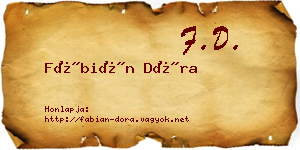 Fábián Dóra névjegykártya